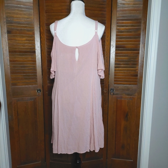 Torrid Pink Cold Shoulder Gauze Trapeze Dress Sz 2X - Picture 5 of 12